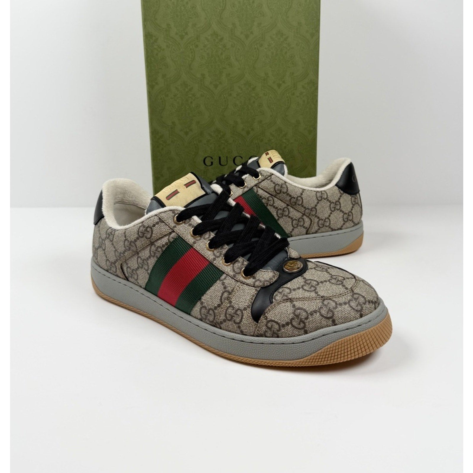 Size 8.5US - Gucci Screener Beige Monogram NEW