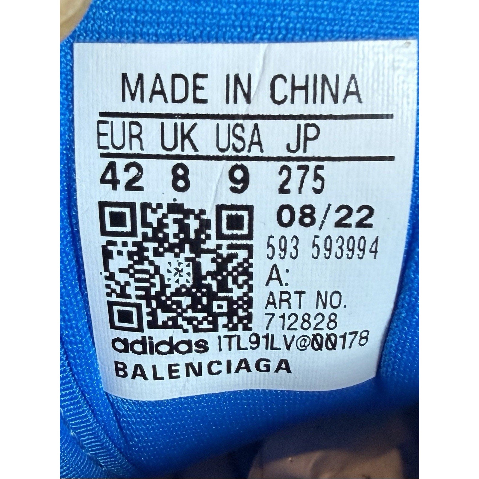Size 42EU/9US - Balenciaga x adidas Track Forum High NEW
