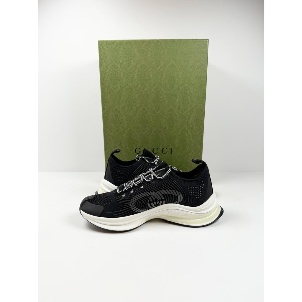 Size 7.5US - Gucci Run Knit Black Sneakers NEW