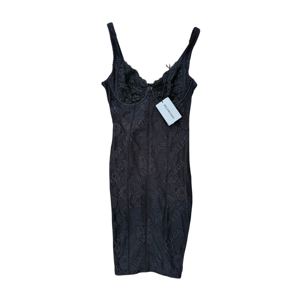 Balenciaga Stretch Lace Lingerie Mini Dress NEW EU 40 (US M)