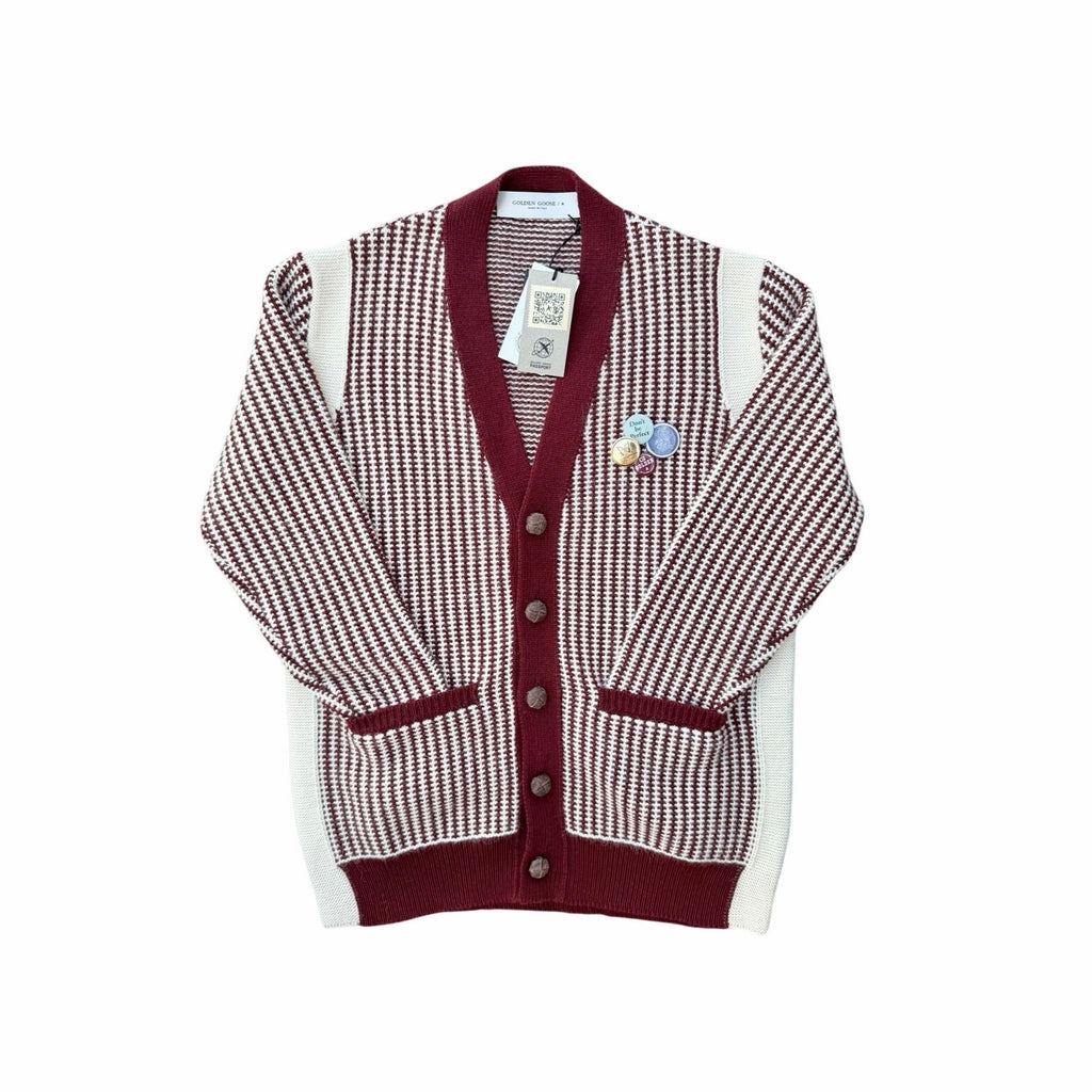 Size L - Golden Goose Wool Striped Cardigan NEW