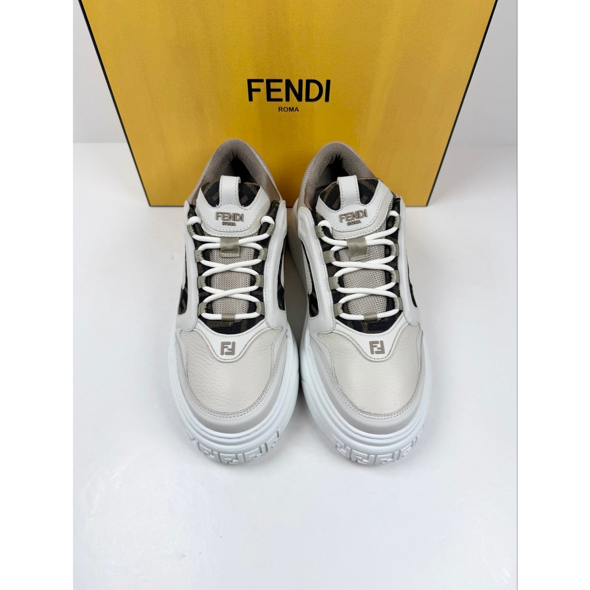 Size 7UK/8US - Fendi Force White Sneakers