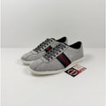 Size 8.5US - Gucci Bambi Web Silver Glitter Stud Sneakers