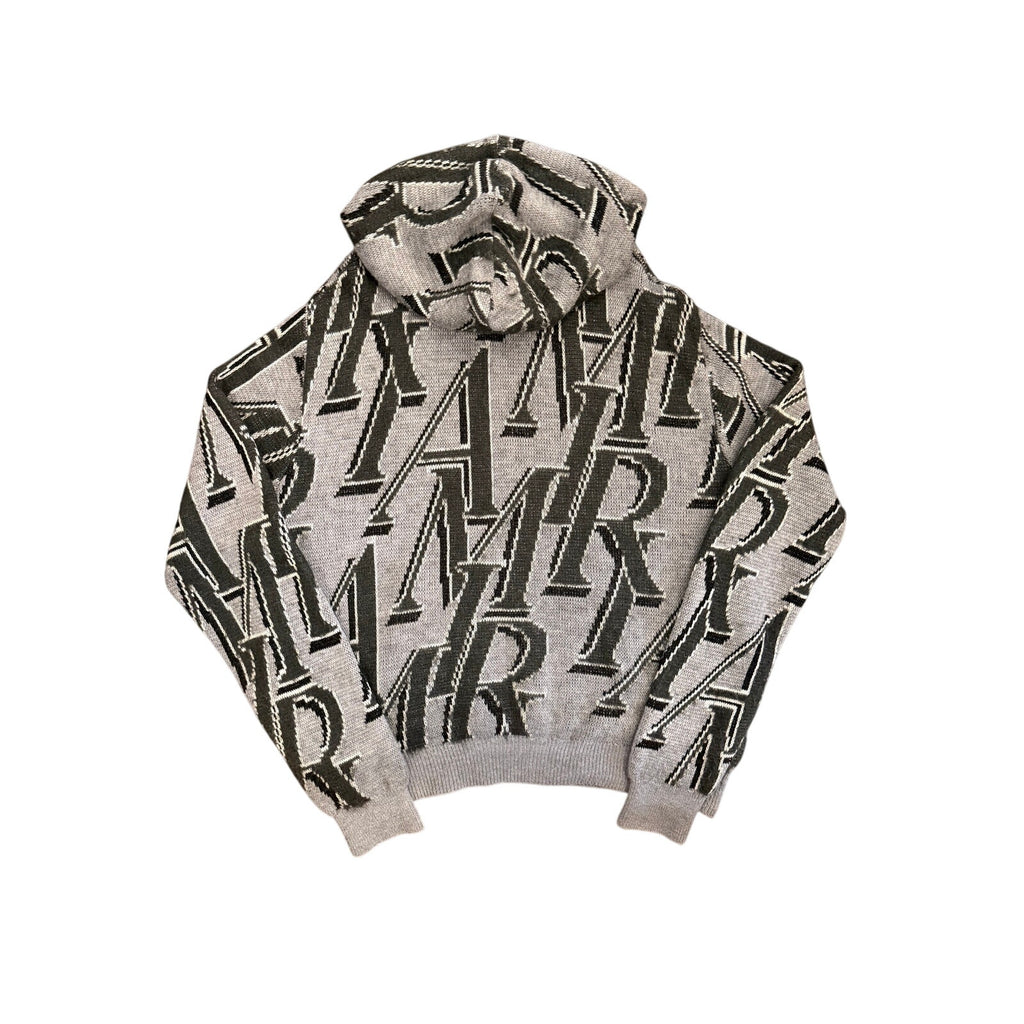 Size M - Amiri Repeat Logo Grey Hoodie
