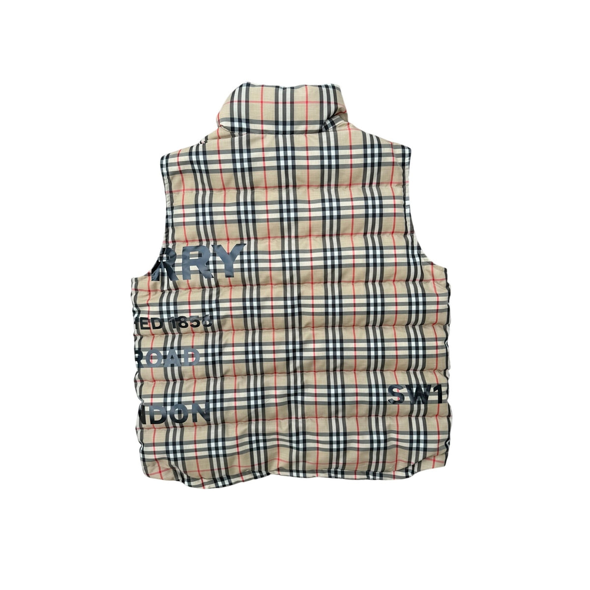 Size XL - Burberry Check Print Puffer Vest