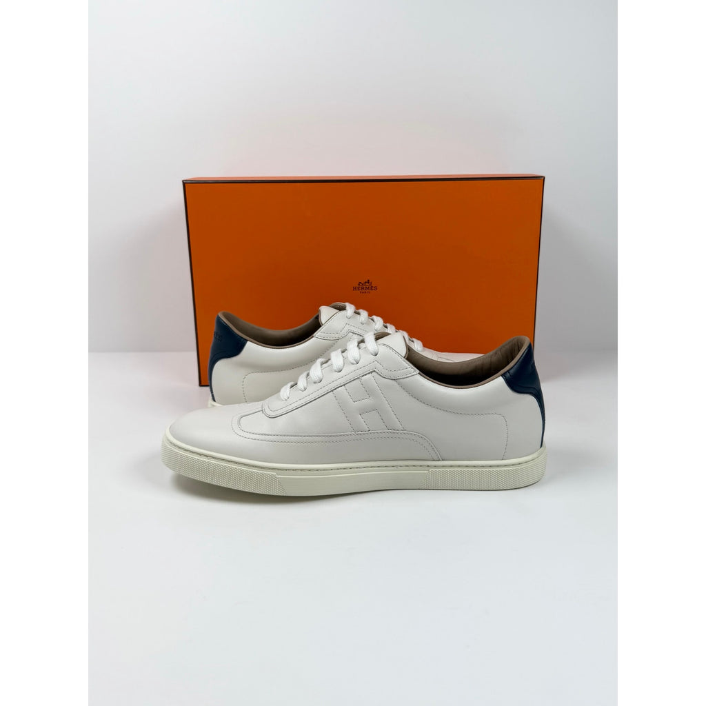 Size 8.5 - Hermes Quicker Leather Sneakers NEW