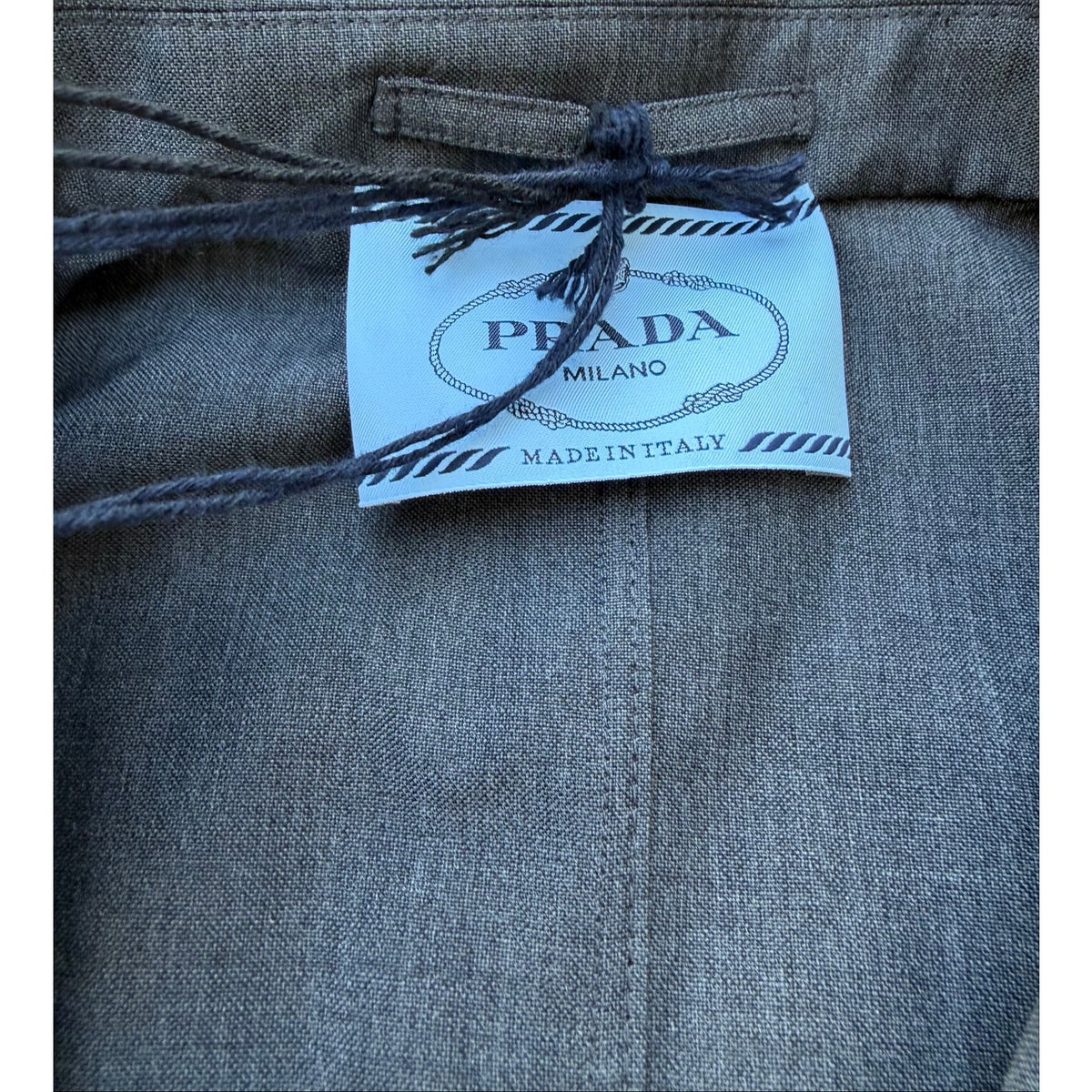 Prada Women’s Gray Belted Blazer Jacket IT 44 / US M