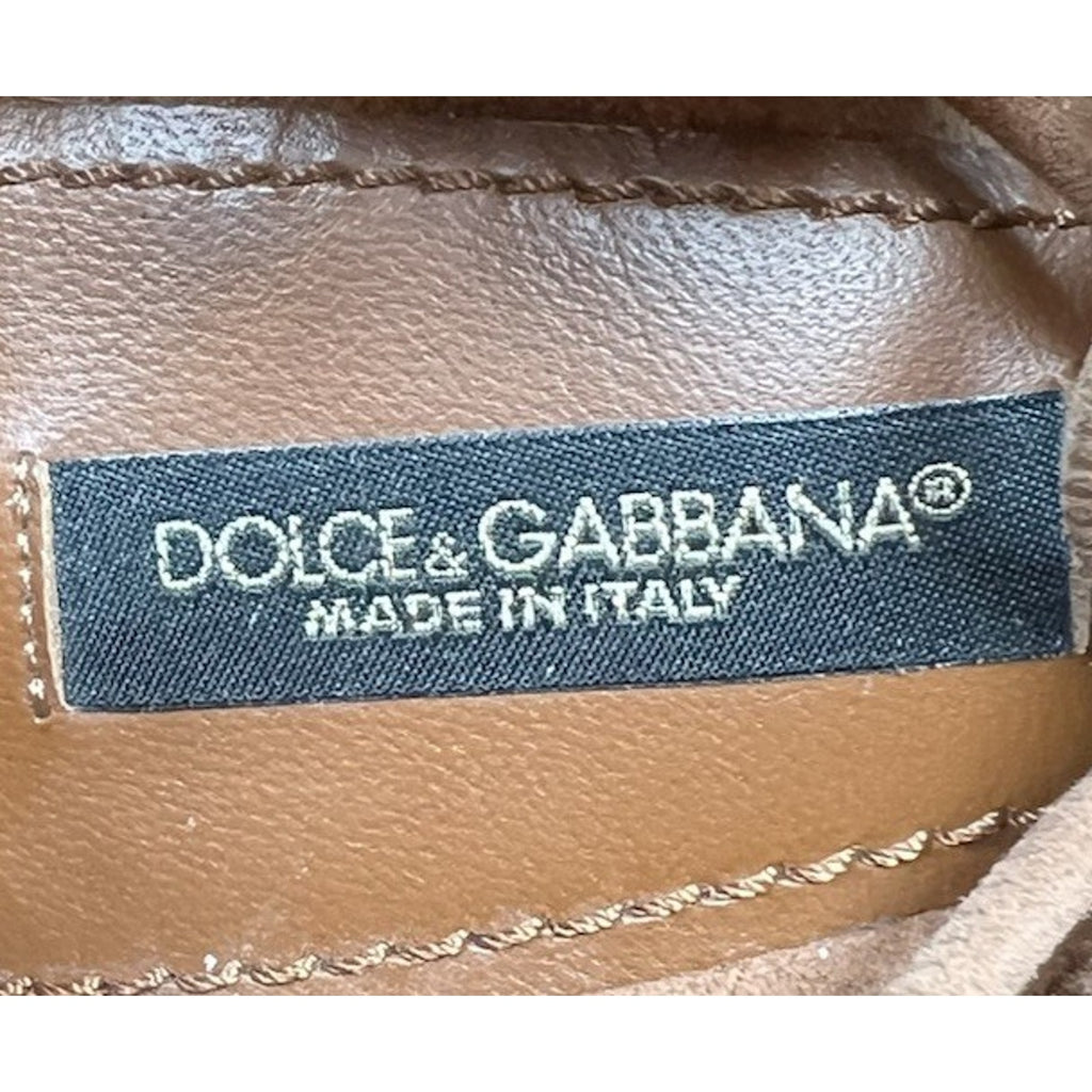 Size 5.5 - Dolce Gabbana Suede Ankle Lace Tassle Stilleto Heels