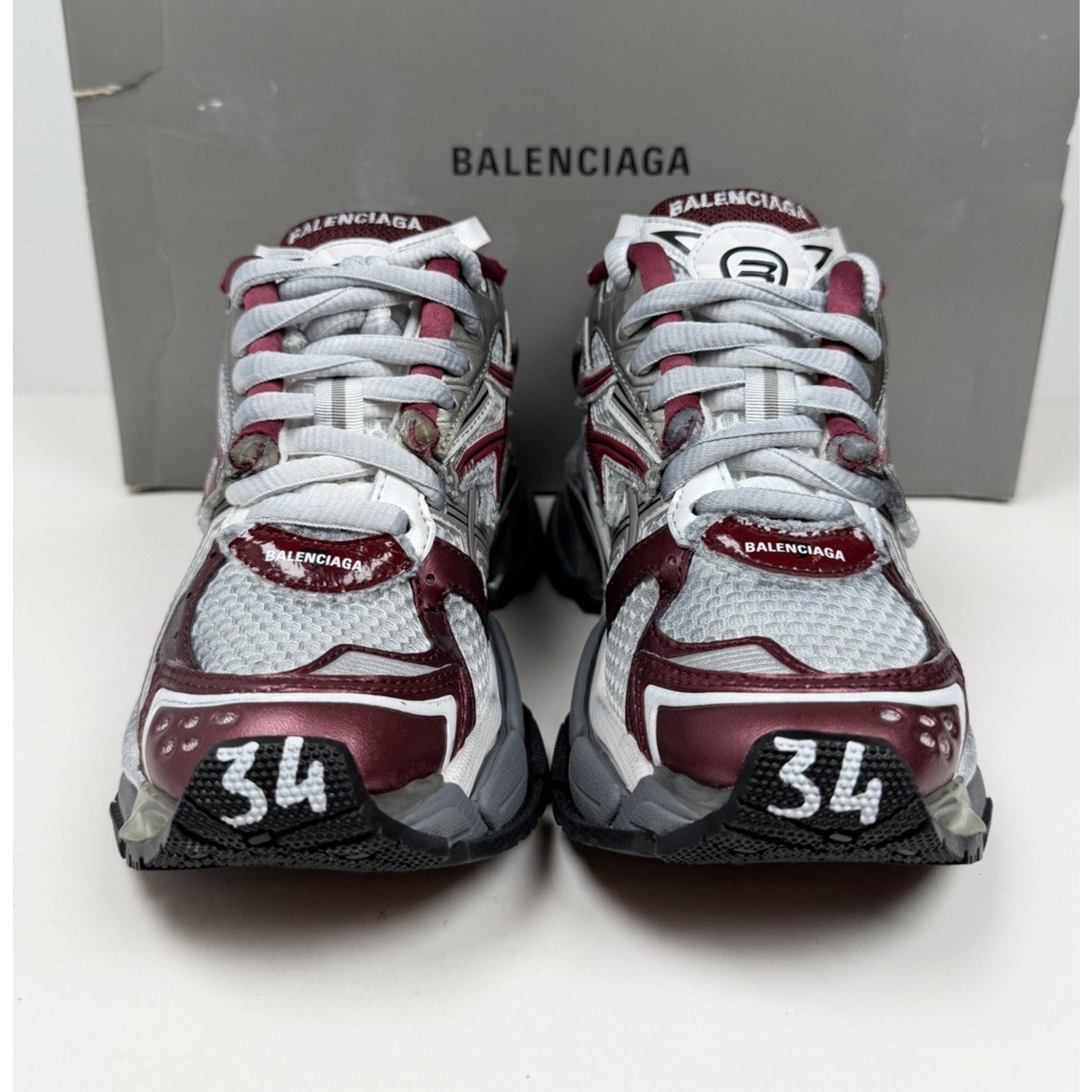 Size 34EU/4W - Balenciaga Runner Sneakers Burgundy NEW