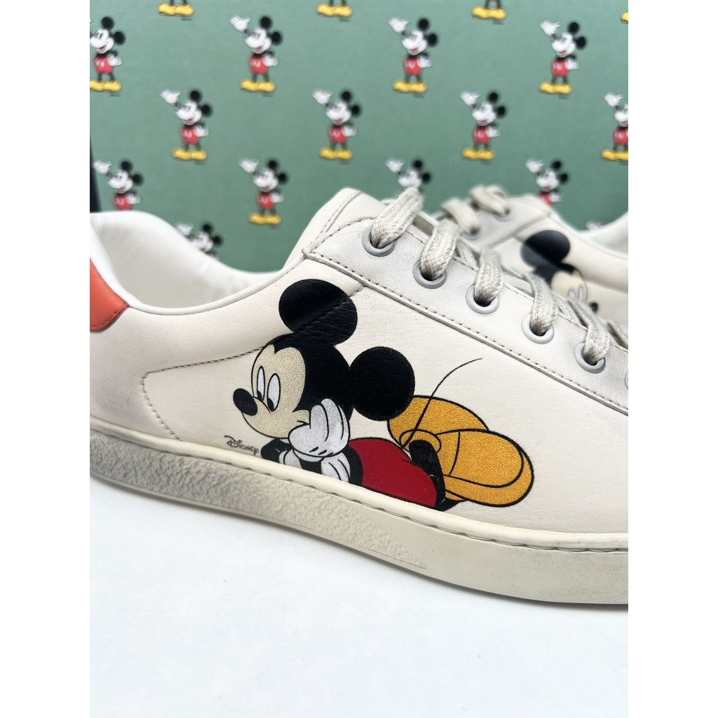 Size 8US - Gucci Ace x Disney “Mickey” Ivory Leather NEW