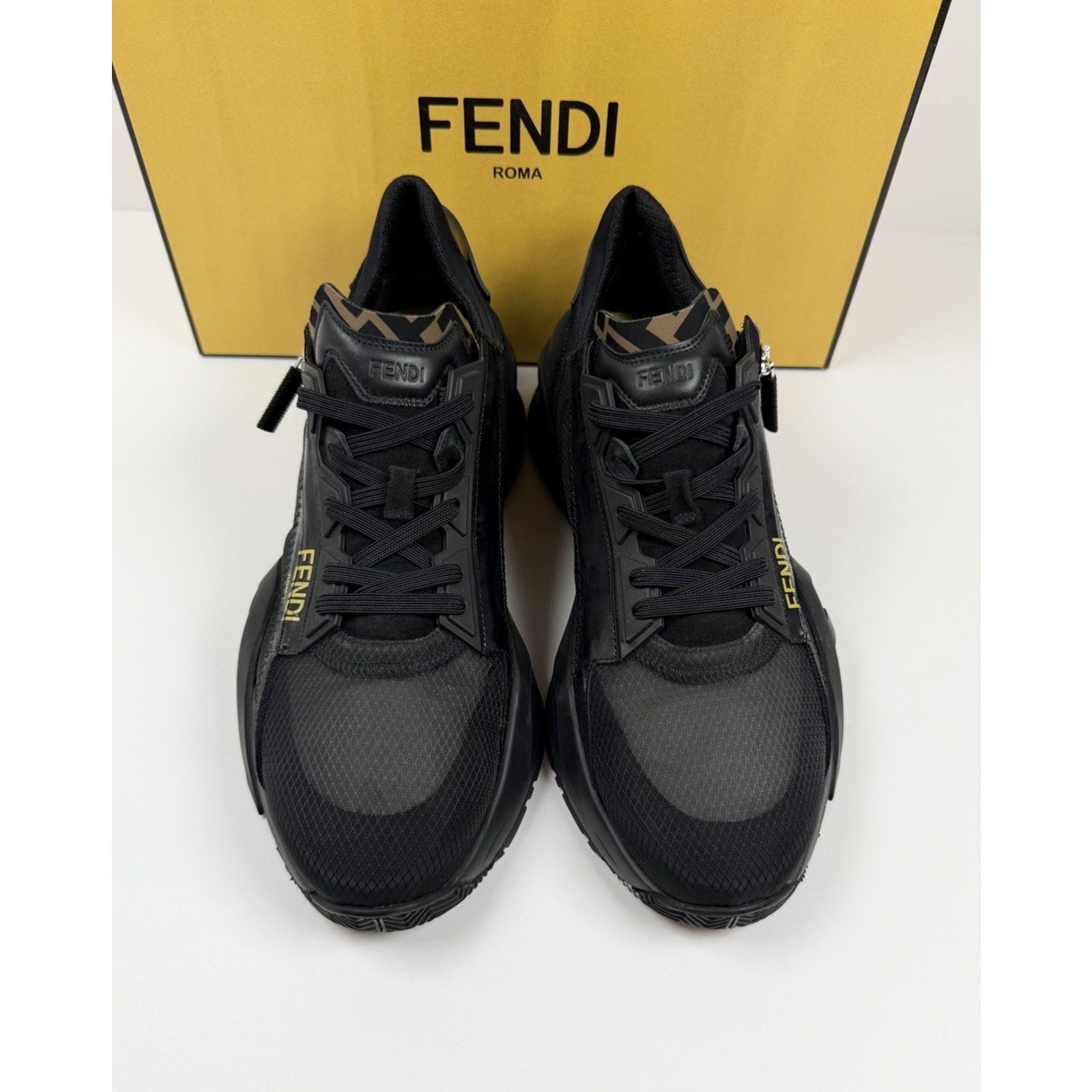 Size 11UK/12US - Fendi Flow FF Monogram Side-Zip Trainers