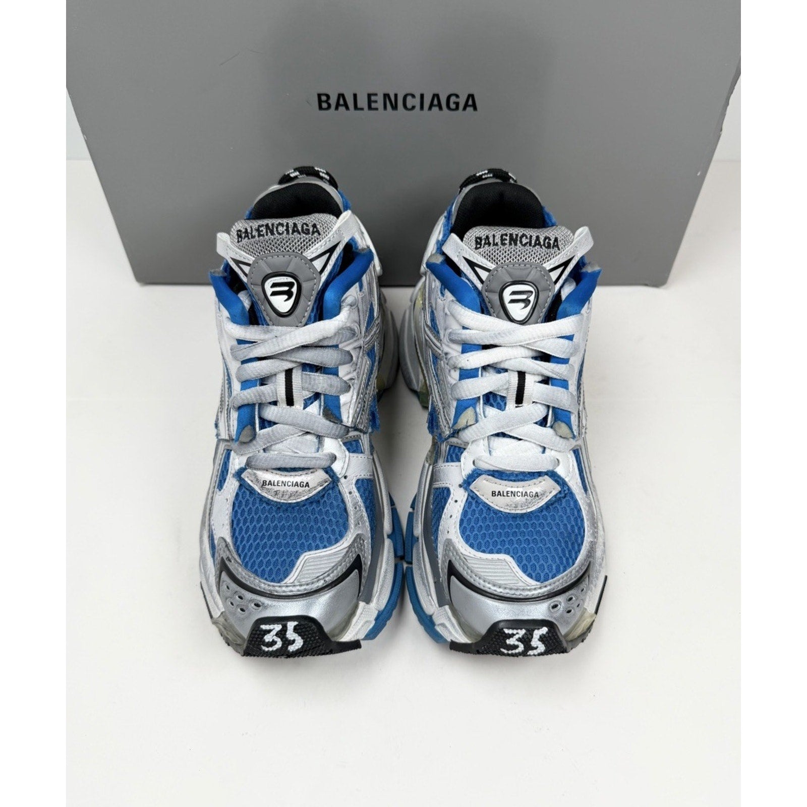 Size 35EU/5W - Balenciaga Runner Blue White NEW
