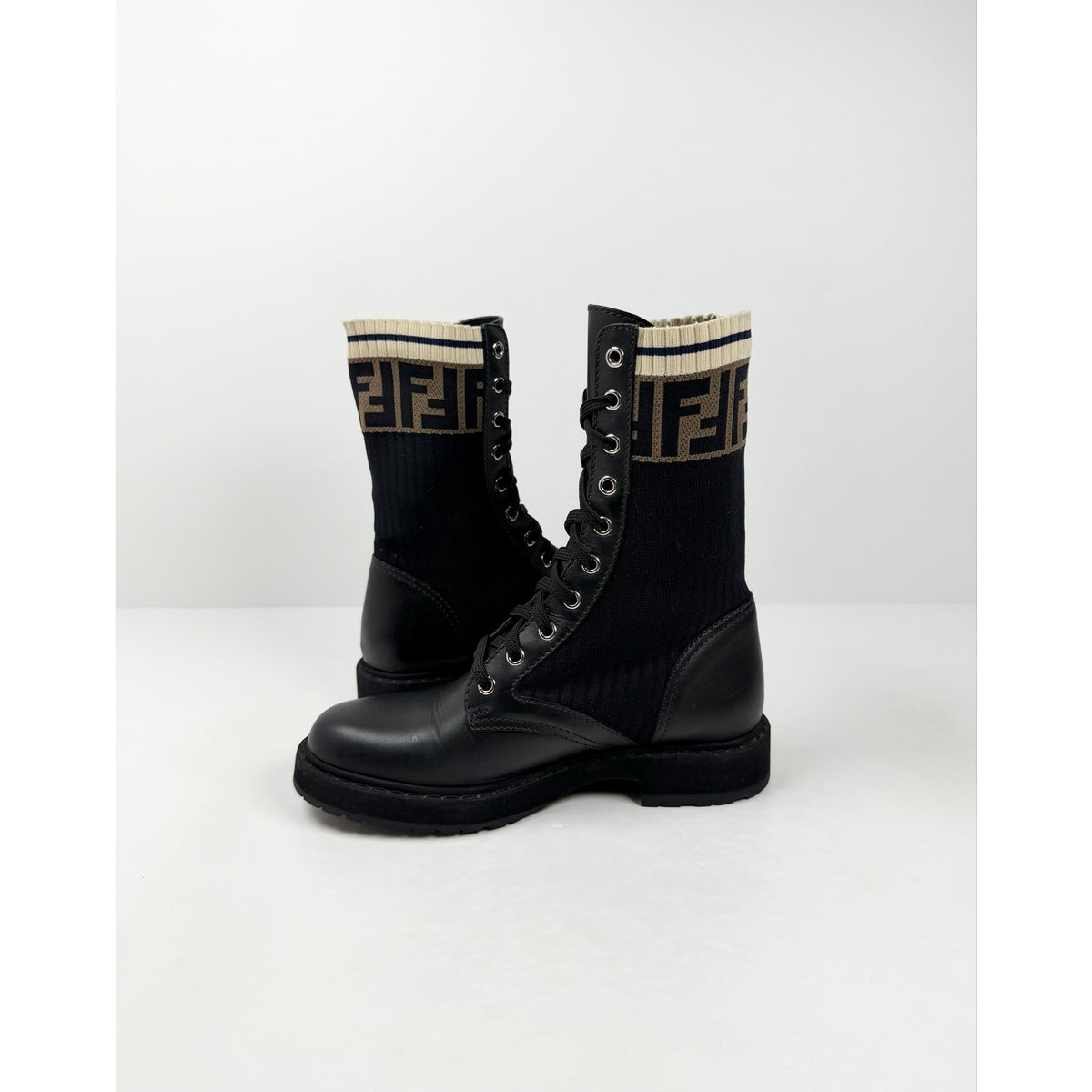 Size 36/6 - Fendi Leather Combat Boots