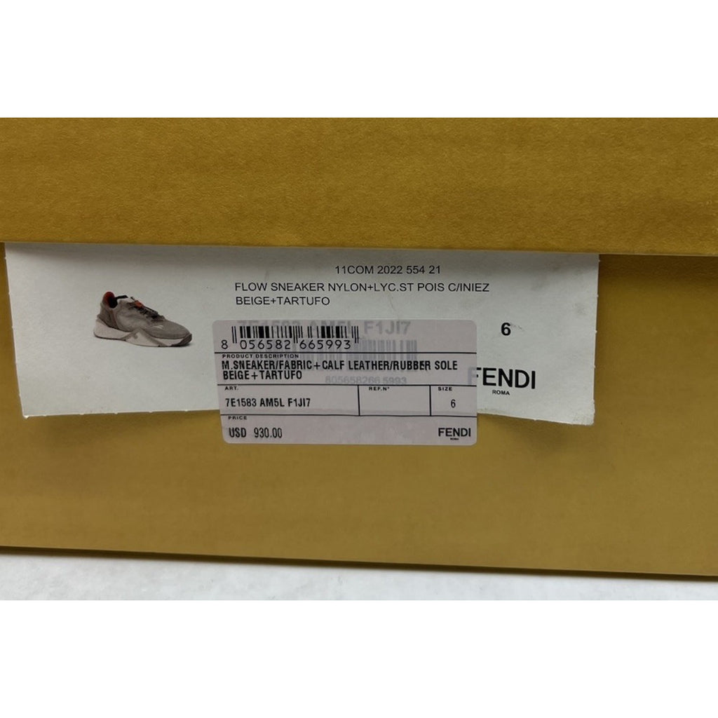 Size 6UK/7US - Fendi Flow Beige Nylon Low NEW