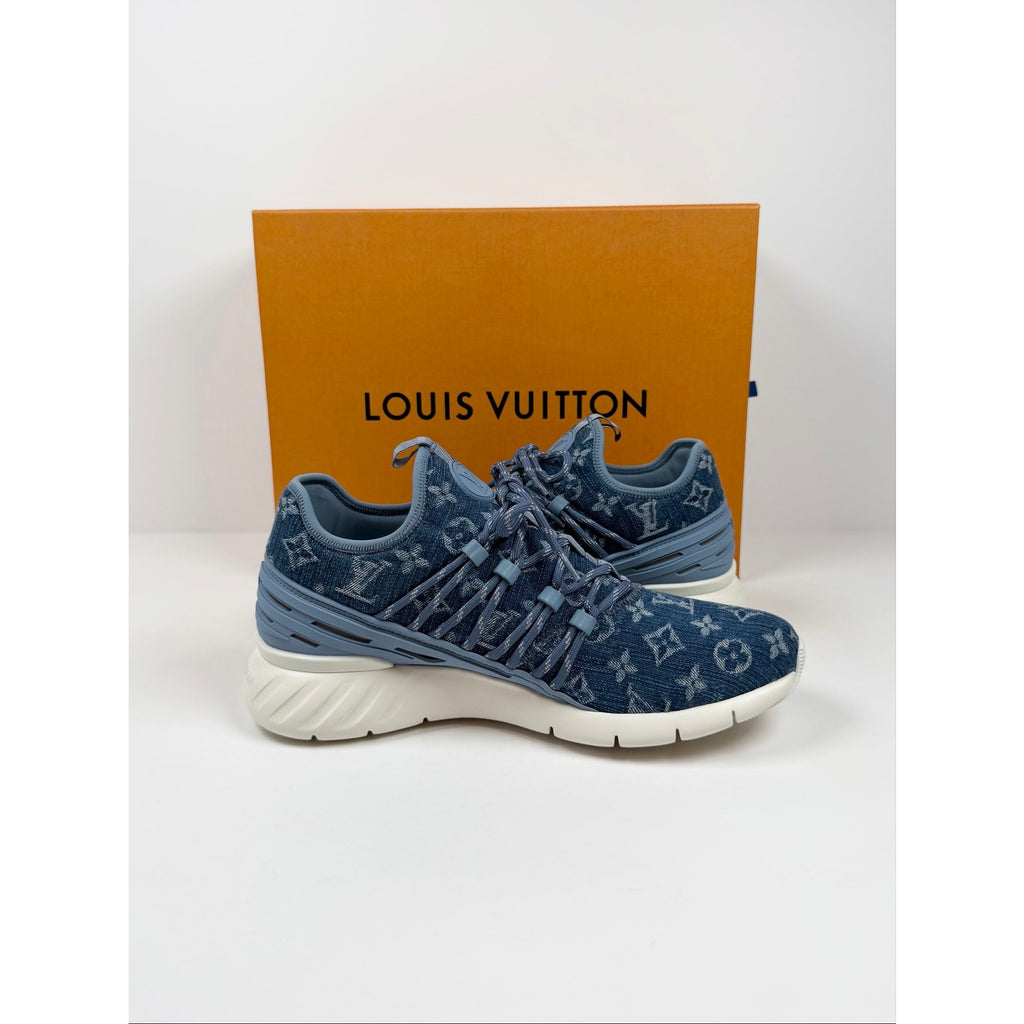 Size 7LV/8US - Louis Vuitton Denim Fastlane Sneakers NEW