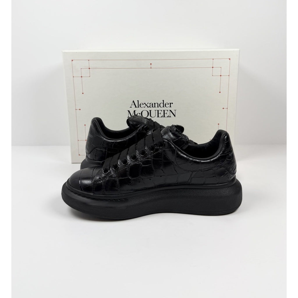 Size 6.5US - Alexander McQueen Black Crocodile Sneakers￼
