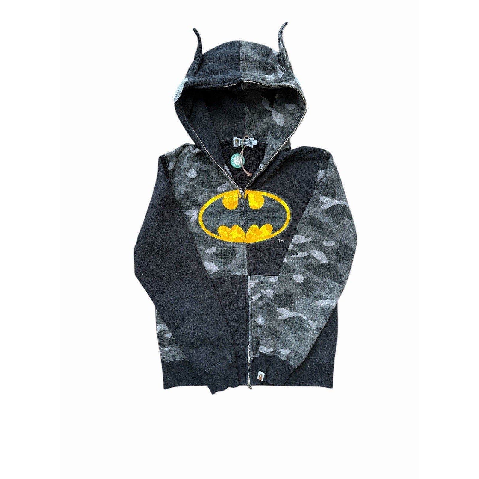 Size L (Fits M) - Bape x DC Comics Batman Full Zip Hoodie