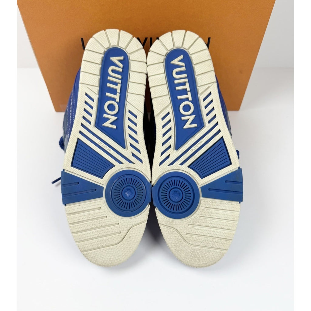 Size 9.5LV/10.5US - Louis Vuitton Skate Leather Blue Sneakers