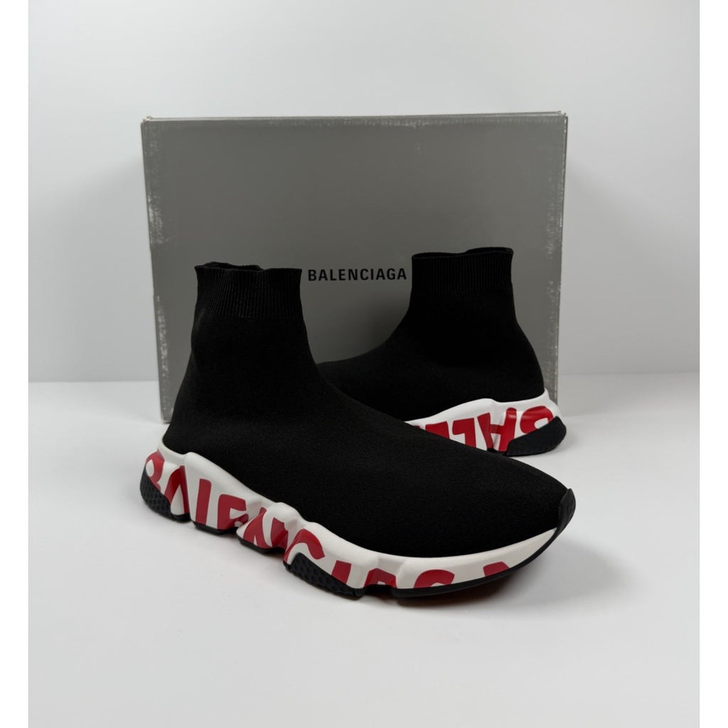 Size 41EU/8US - Balenciaga Speed Black Red Graffiti NEW