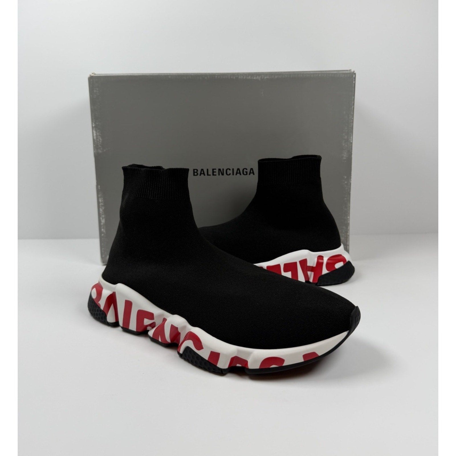 Size 41EU/8US - Balenciaga Speed Black Red Graffiti NEW