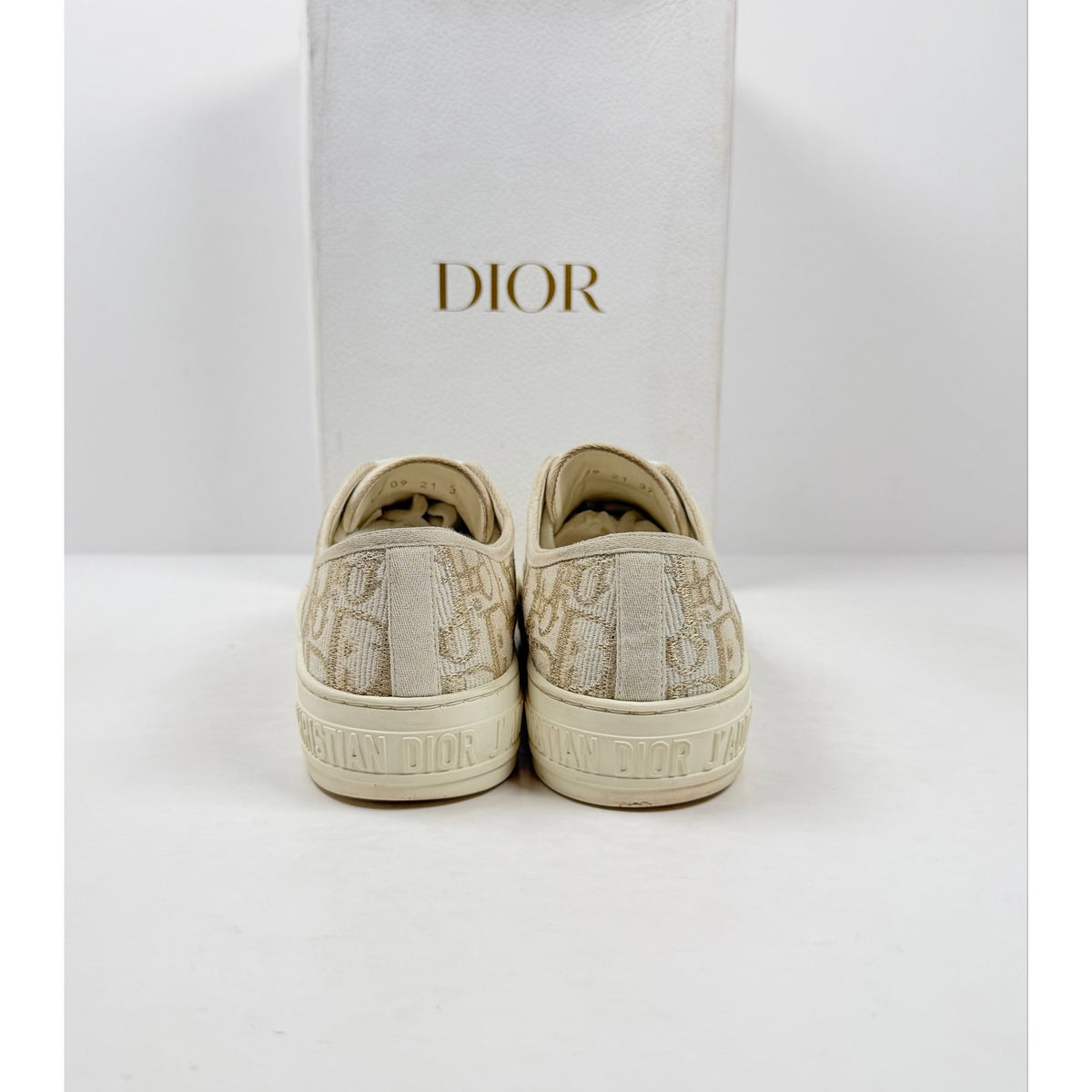 Size 7.5 - Dior Walk’N’Dior Gold Oblique Low Top Women