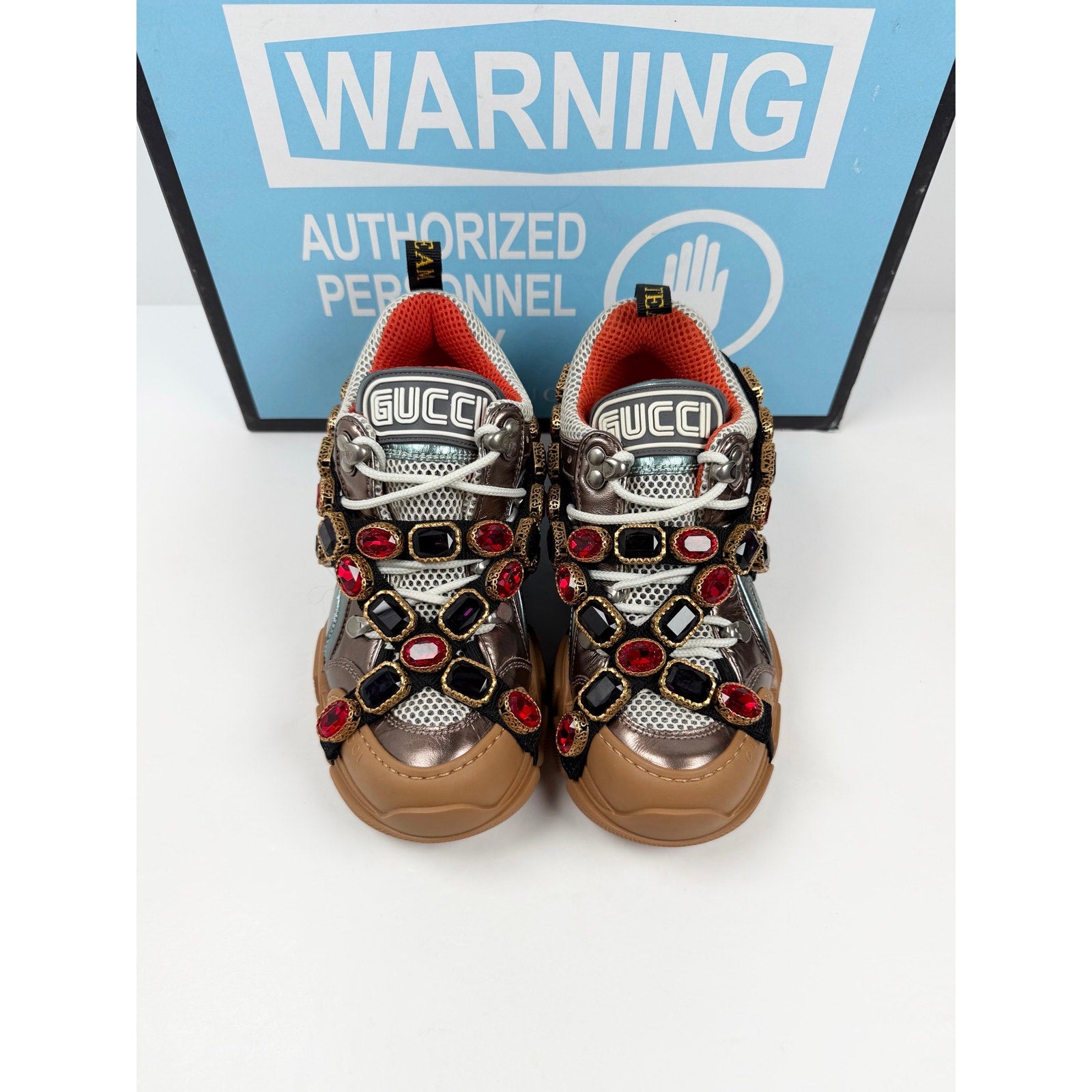 Size 35/5 - Gucci Flashtrek Removable Crystals NEW