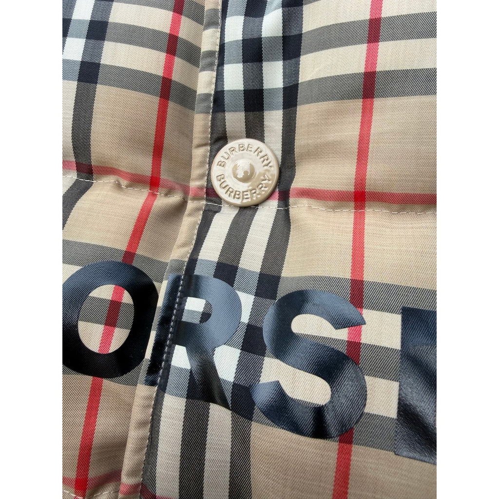 Size XL - Burberry Check Print Puffer Vest