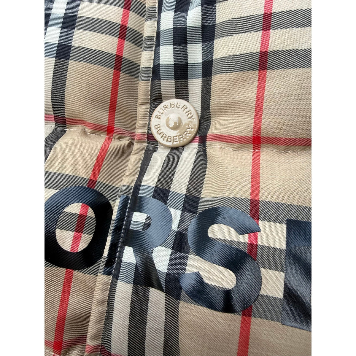 Size XL - Burberry Check Print Puffer Vest