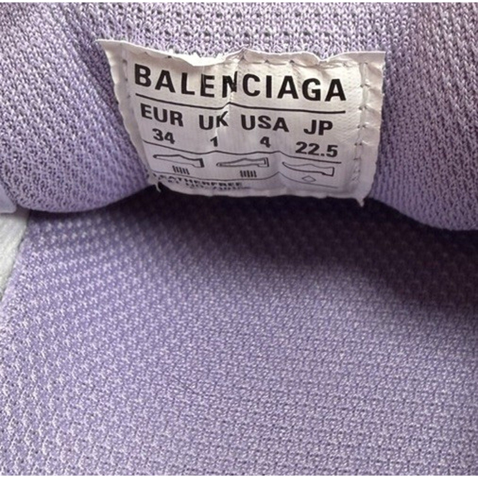 Size 34EU/4W - Balenciaga Triple S Nylon Lilac NEW