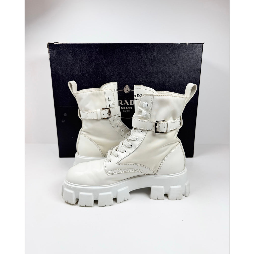 Size 9.5UK/10.5US - Prada Monolith Pouch Combat Boots