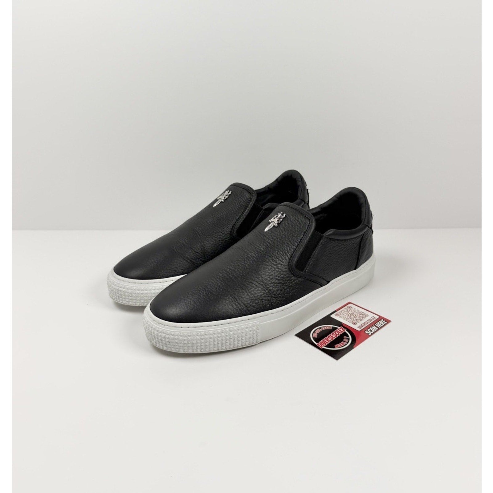 Size 7UK/8US - Chrome Hearts Dagger Leather Slip On
