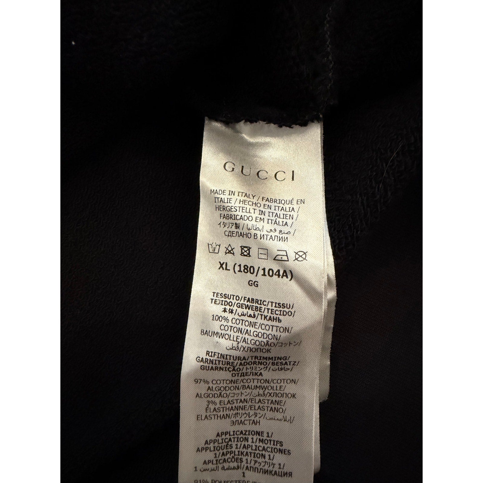 Size XL - Gucci Distressed Black Hoodie