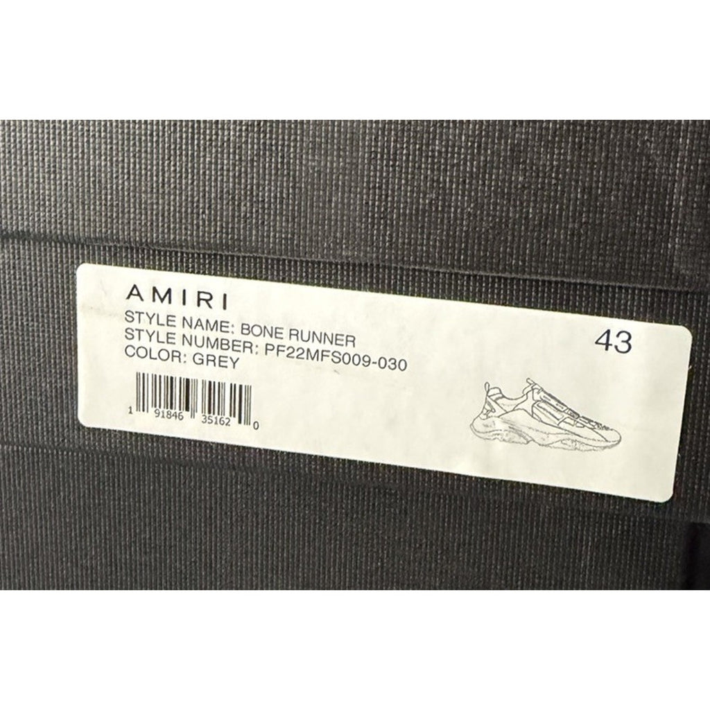 Size 43EU/10US - Amiri Bone Runner Grey White NEW