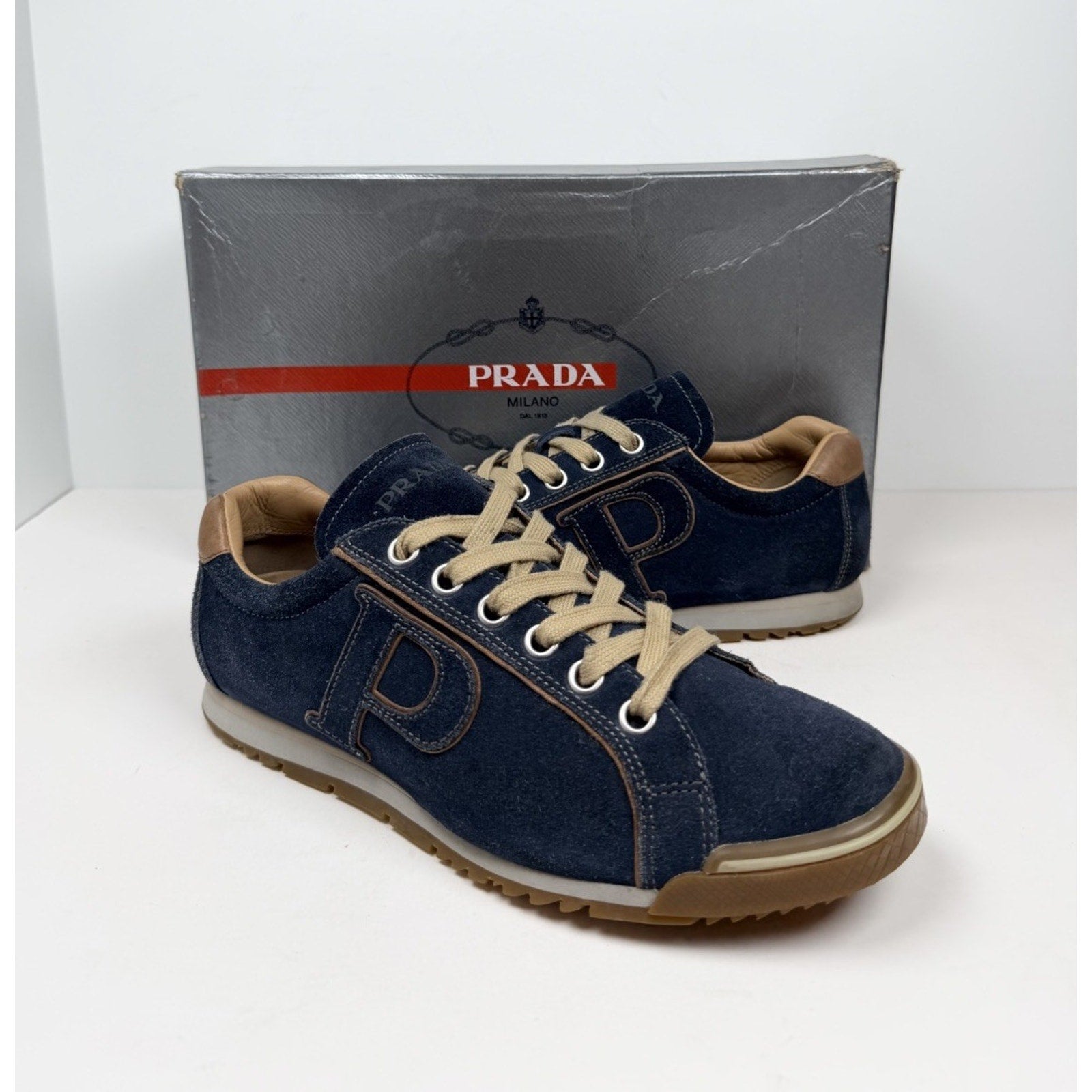 Size 6.5UK/7.5US - Prada Sport Blue Suede