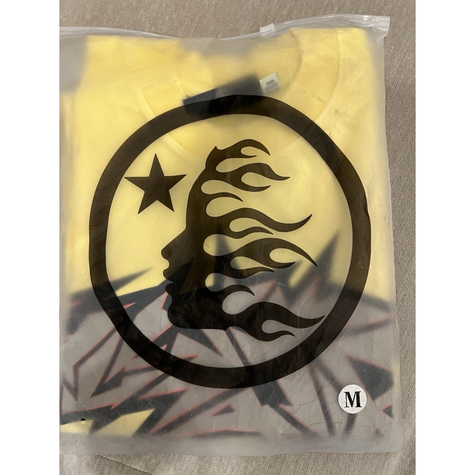 Size M - Hellstar Crack Print Faded Distressed NEW