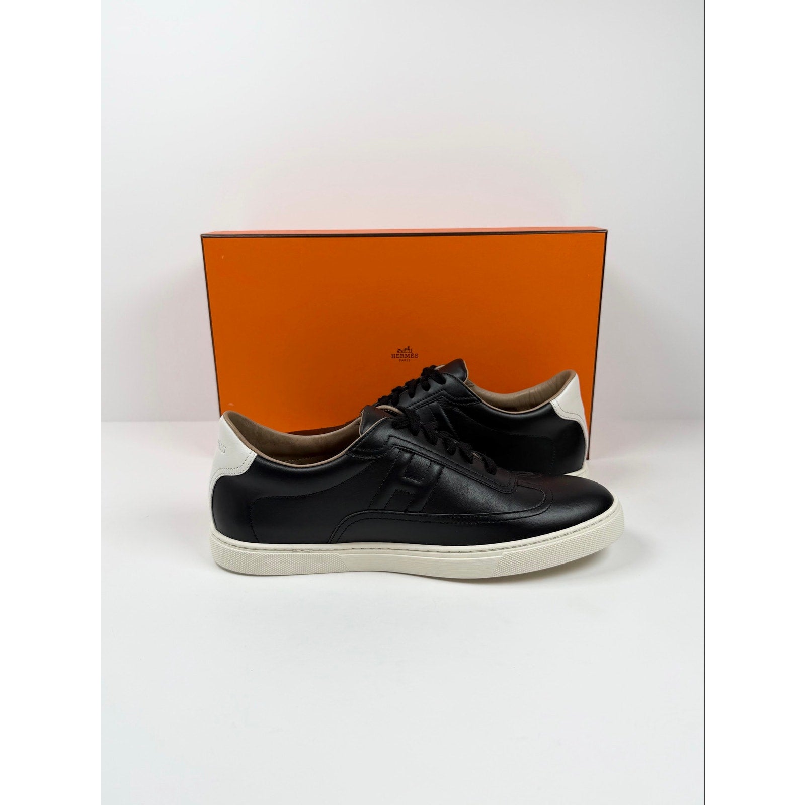 Size 8.5 - Hermes Quicker Leather Sneakers NEW