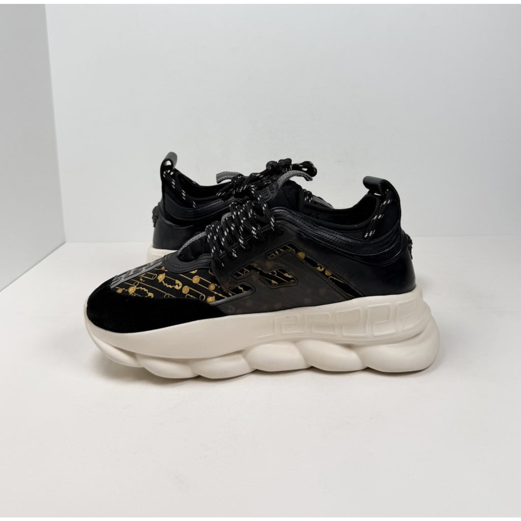 Size 40EU/7US - Versace Chain Reaction Black Sneakers🖤 RETAIL $1K!