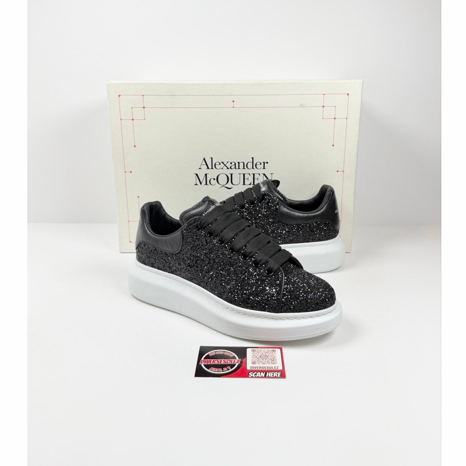 Size 7.5 - Alexander McQueen Black Crystals WORN 1X!