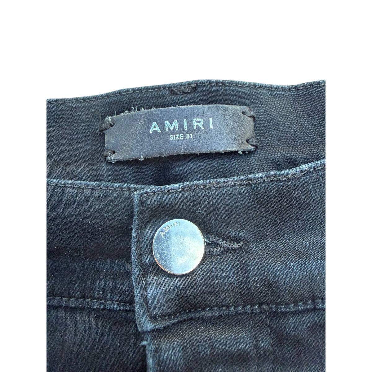 Size 31 - Amiri Distressed Leather Patch Jeans