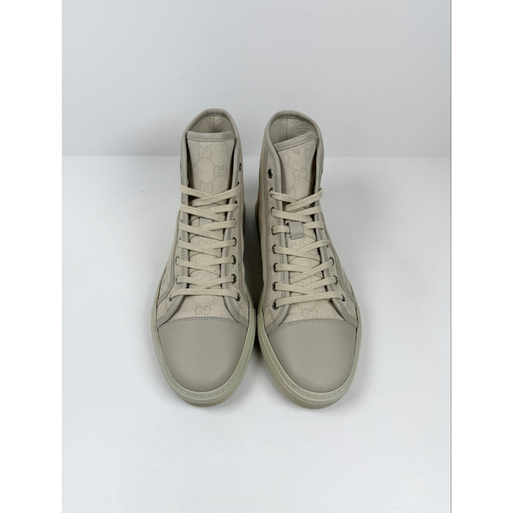 Size 8US - Gucci High Top Beige Canvas