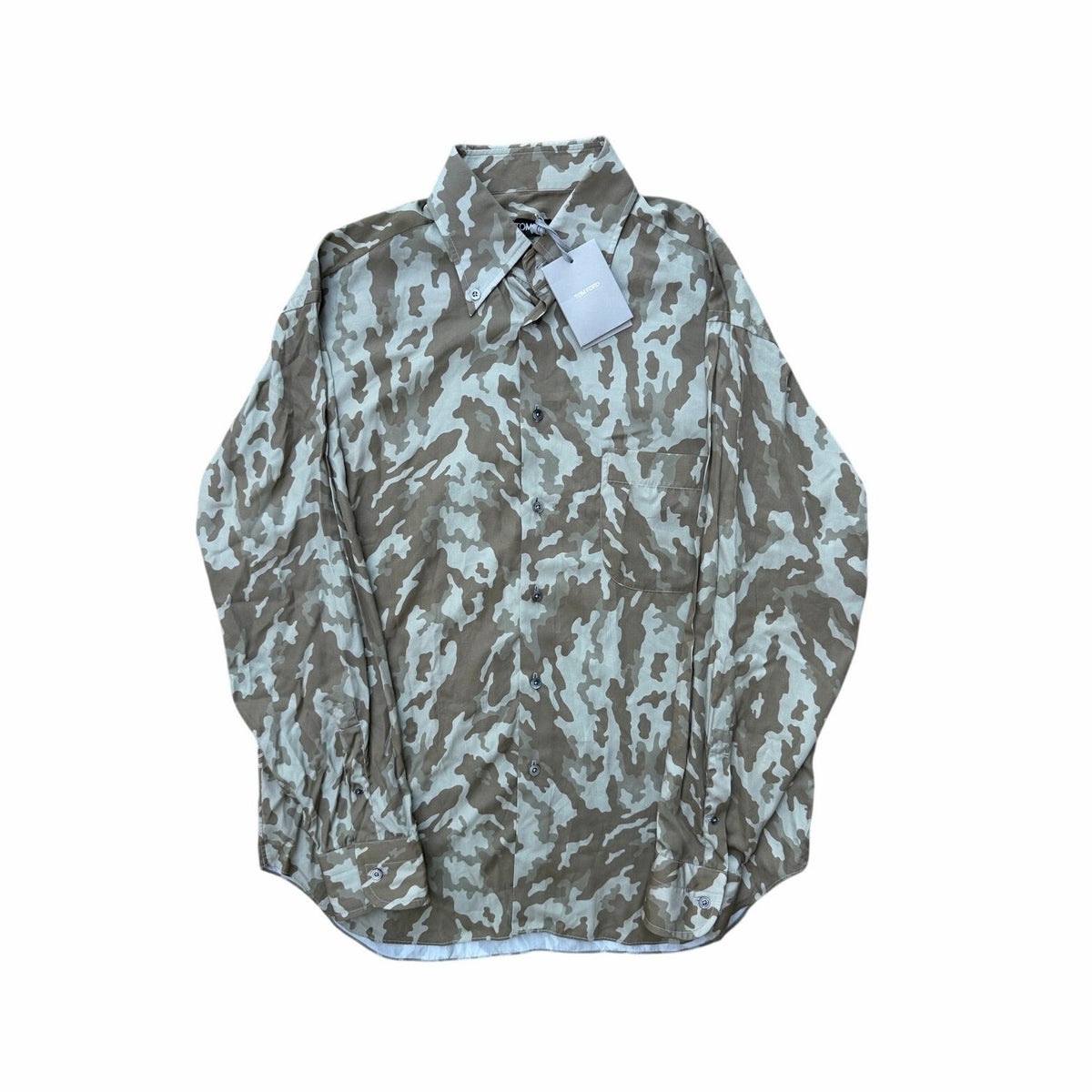 Size XL - Tom Ford Camo Long Sleeve Shirt NEW