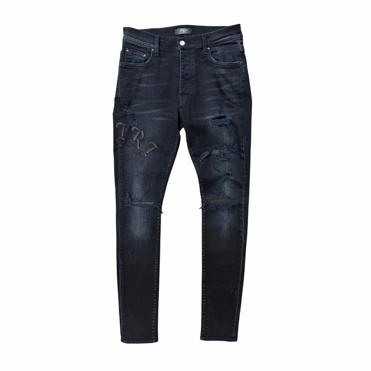 Size 31 - Amiri Distressed Leather Patch Jeans