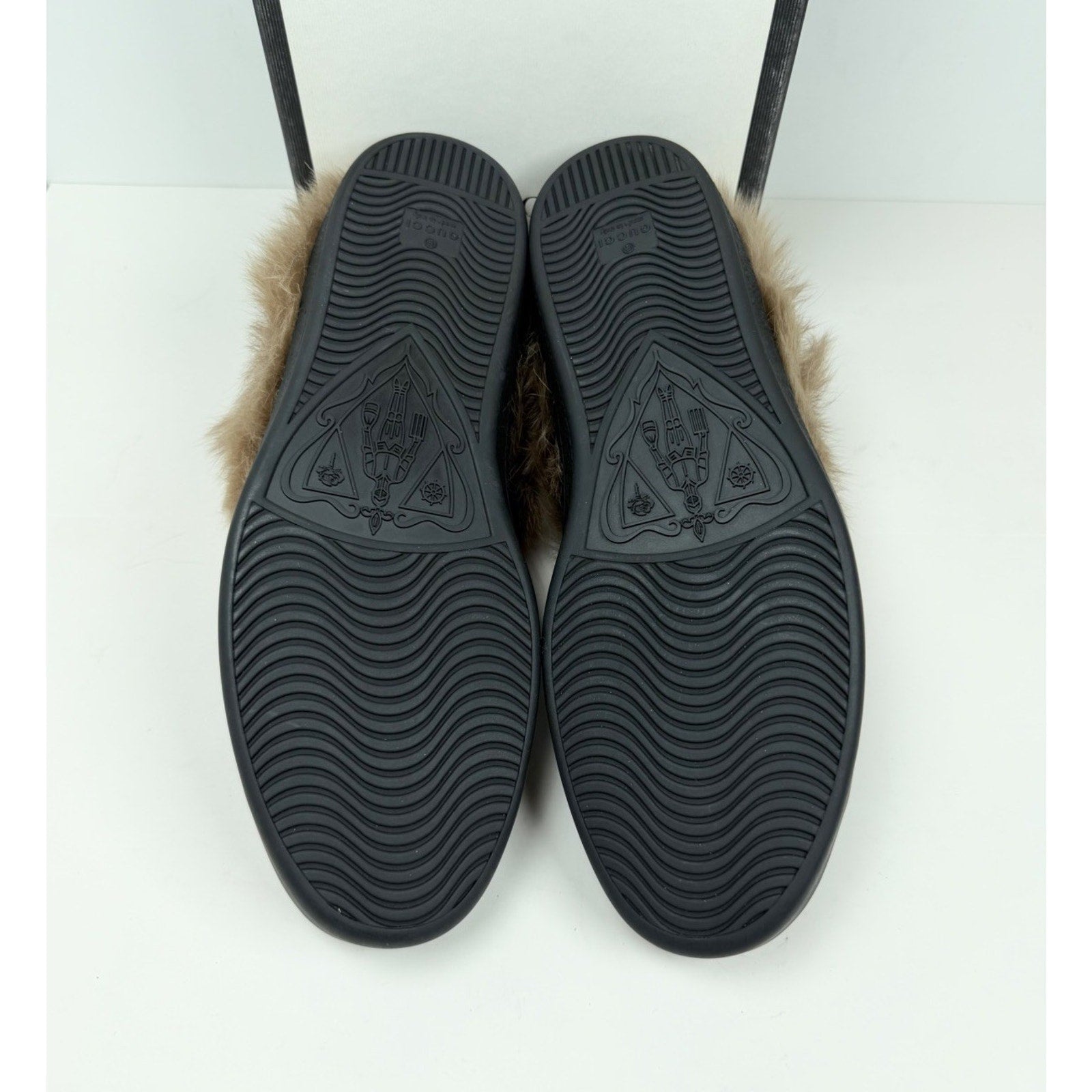 Size 11US - Gucci Ace Web Embroidered Fur/Leather NEW