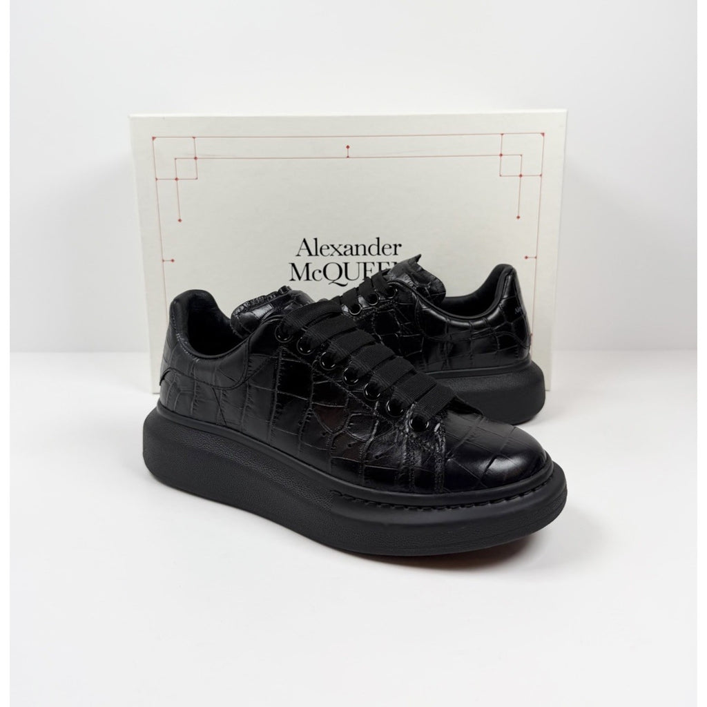 Size 6.5US - Alexander McQueen Black Crocodile Sneakers￼
