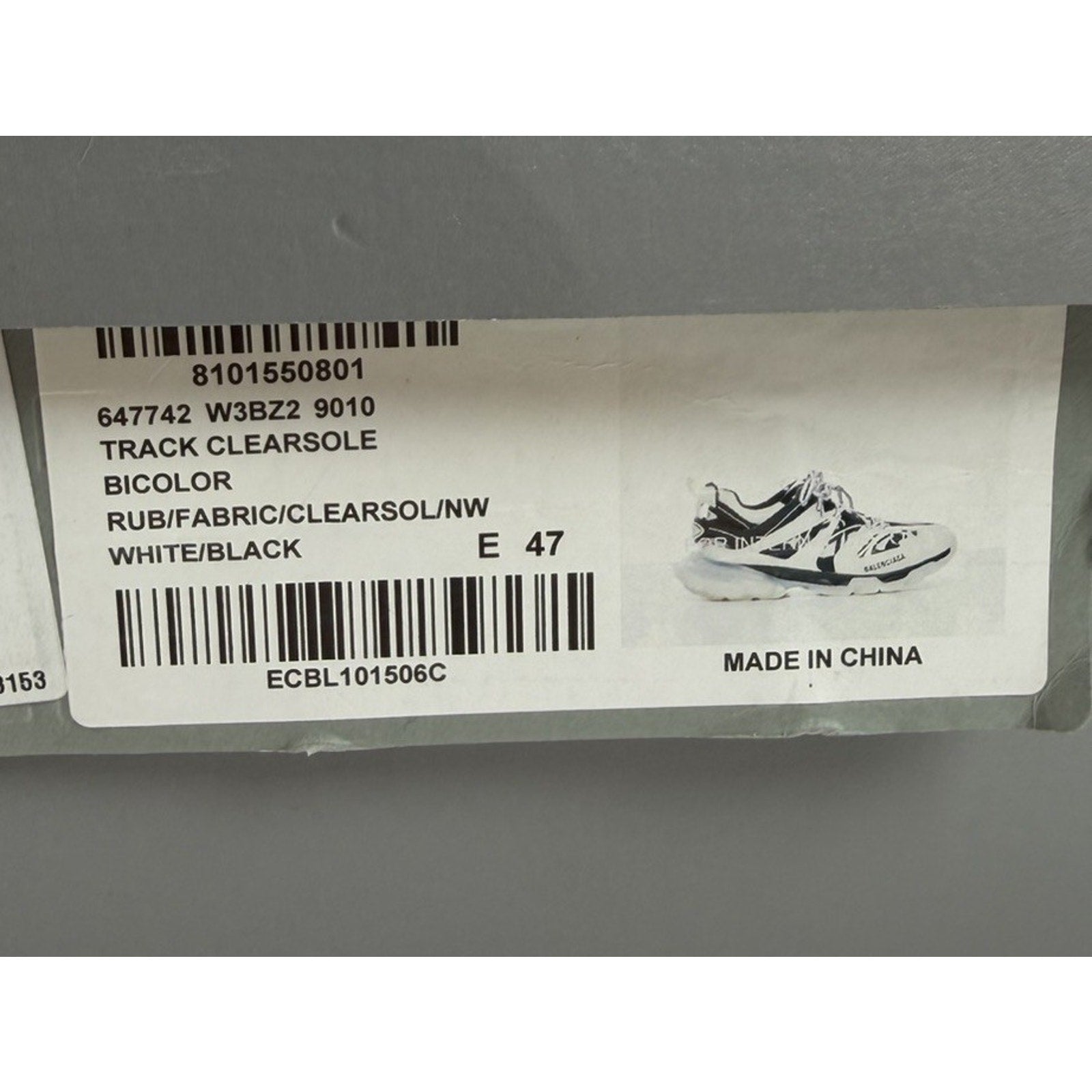 Size 47EU/14US - Balenciaga Track Black White Sneakers NEW