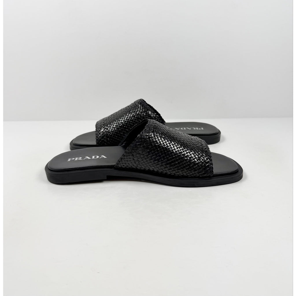 Size 10UK/11US - Prada Woven Leather Sandals NEW
