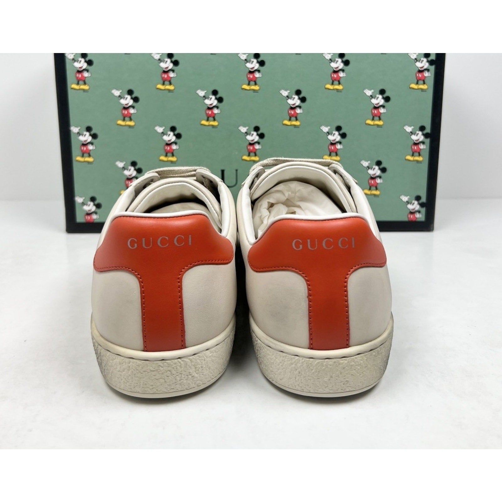 Size 8US - Gucci Ace x Disney “Mickey” Ivory Leather NEW