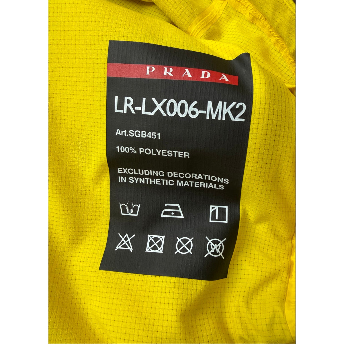 Size M - Prada 2-in-1 Convertible Jacket & Bag Yellow Nylon