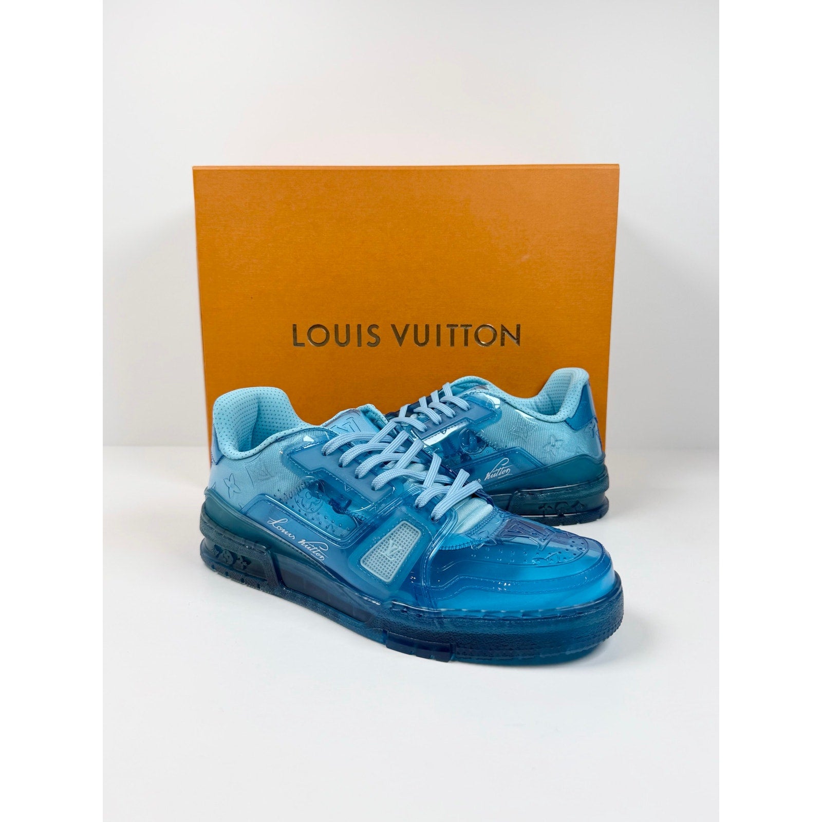Size 7LV/8US - Louis Vuitton Transparent Blue Trainer NEW