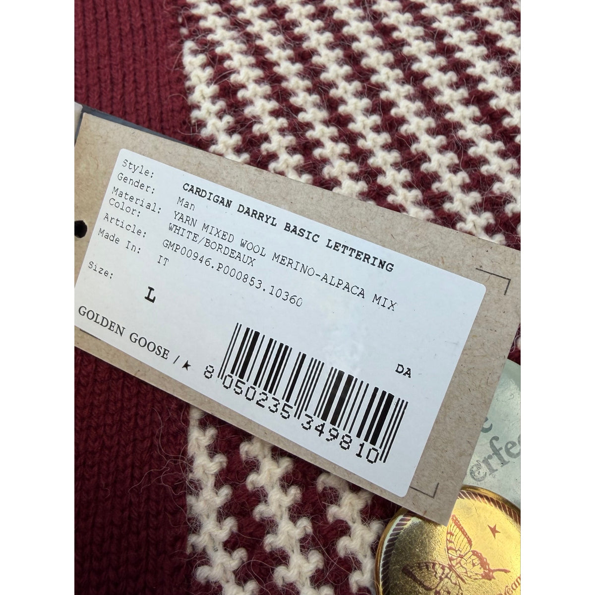 Size L - Golden Goose Wool Striped Cardigan NEW